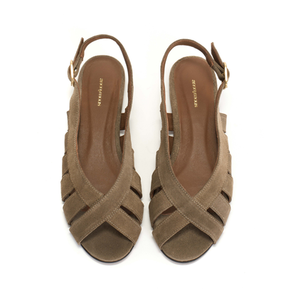 Sophie 20 Sandaler Calf suede, Mushroom