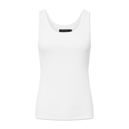 Star Tanktop Cotton Rib, Hvid