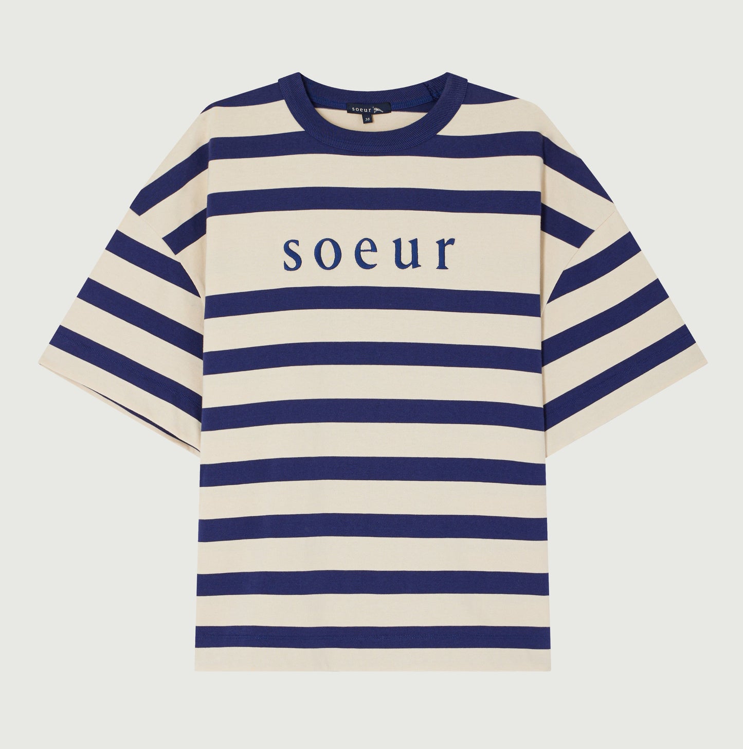 Adam T-shirt, Ecru/Navy