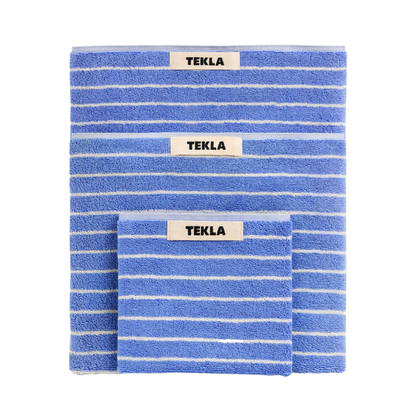 Terry Towel, Clear Blue Stripes