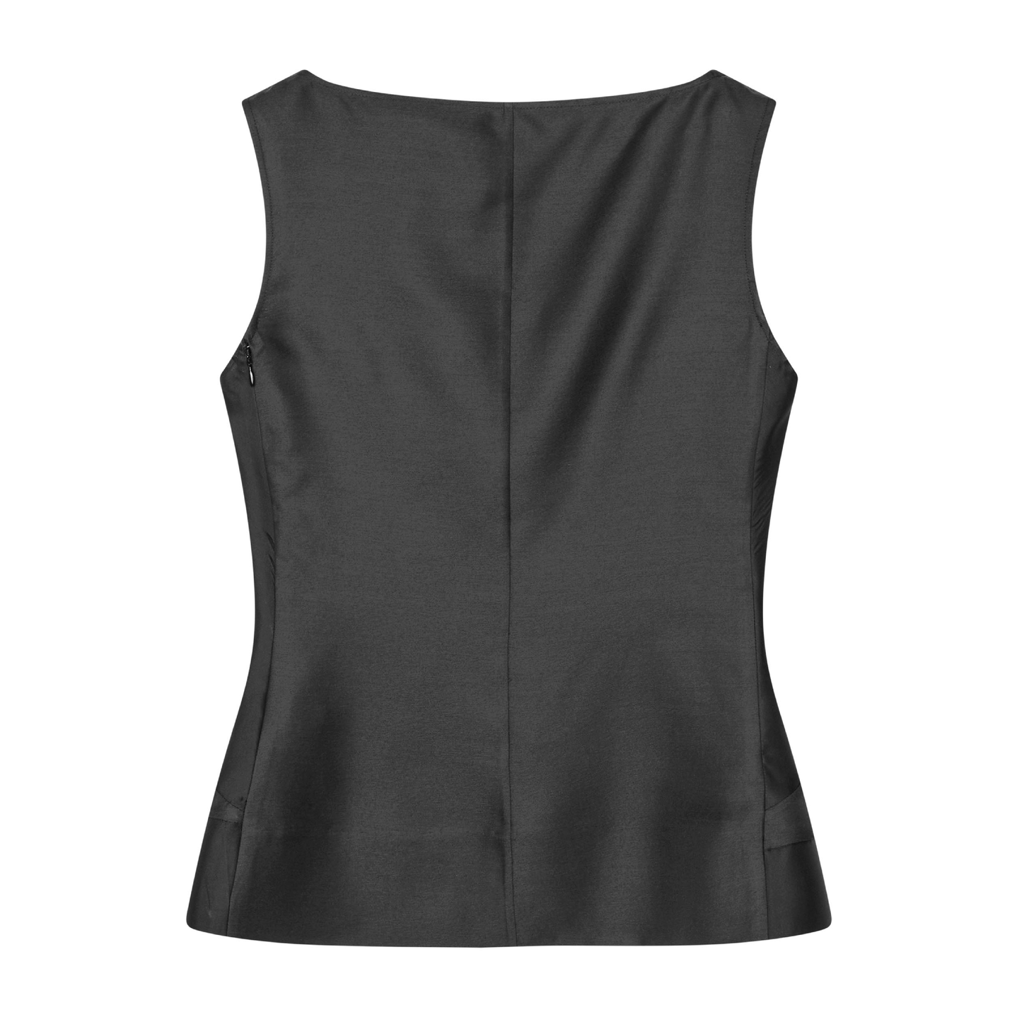 Tami-Atelier Silk Wool Twill Top, Black