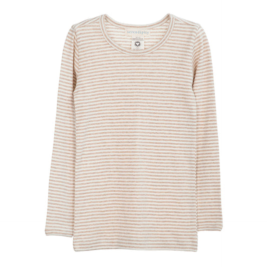 Slim Bluse Stripe, Oat/Offwhite