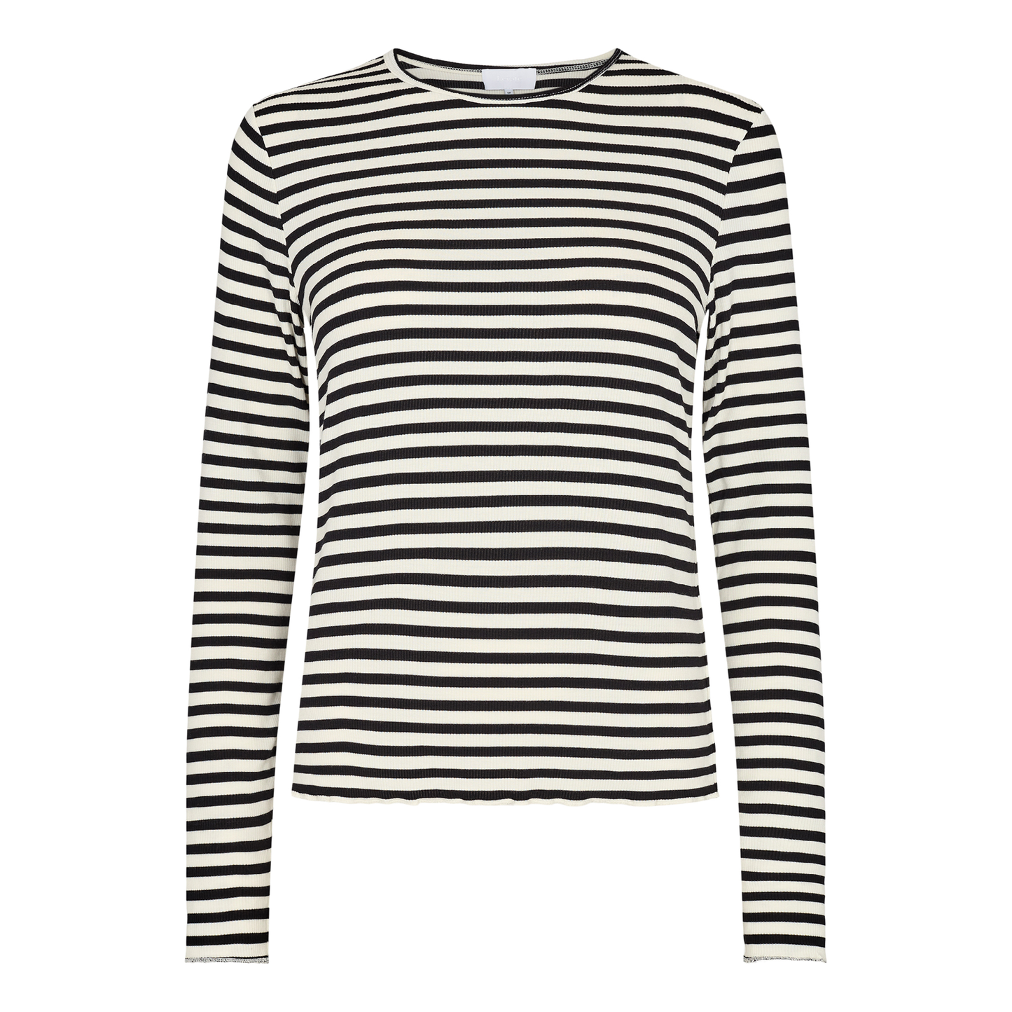 Ika 11 Langærmet Bluse, Off White/Sort