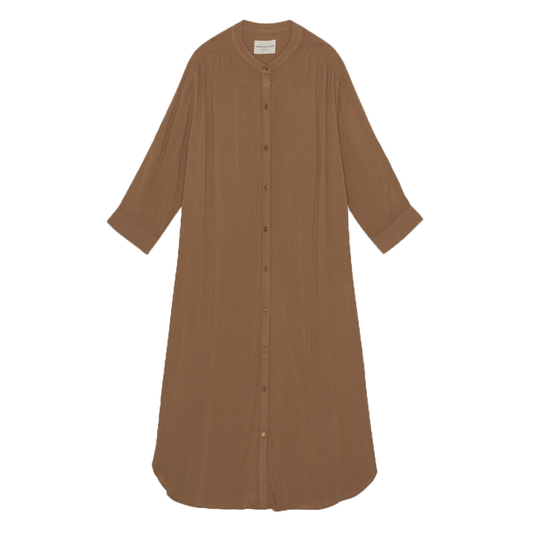Laurella Shirt Dress Crepe, Camel
